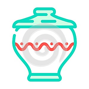 art clay crockery color icon vector illustration