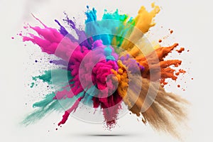 Art clor colorful splash holi rainbow color powder explosion Generative AI. Generative ai