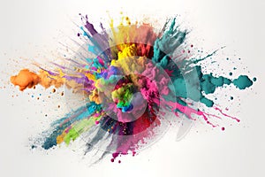 Art clor colorful splash holi rainbow color powder explosion Generative AI. Generative ai