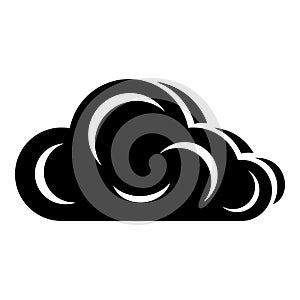 Art cloud icon, simple black style
