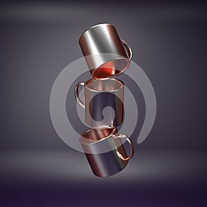 Art collection coffee cup 3d render from imagine anti gravity modern style