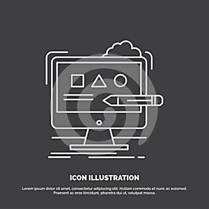 Art, computer, design, digital, studio Icon. Line vector symbol for UI and UX, website or mobile application