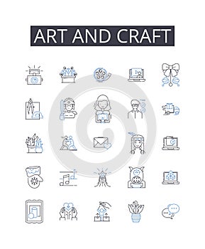 Art and craft line icons collection. Handiwork, Creation, Design, Skill, Technique, Talent, Creativity vector and linear