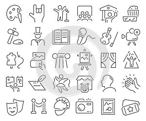 Art and culture line icons collection. Thin outline icons pack. Vector illustration eps10