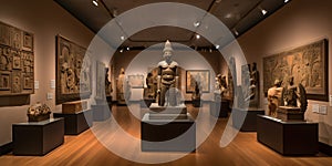 Art and culture museum with paintings sculptures and arti generative AI photo