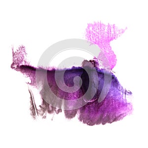 art Dark blue, violet watercolor ink paint blob watercolour spla