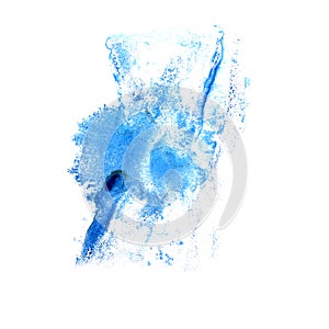 Art Dark blue watercolor ink paint blob watercolour splash colo