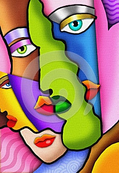 Arte abstracto caras 