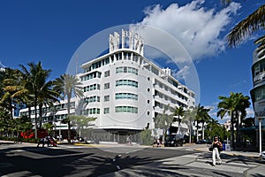 Art Deco Albion Hotel on Miami Beach, Florida.