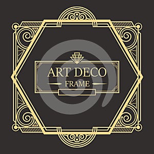 Art Deco Border frame vector02