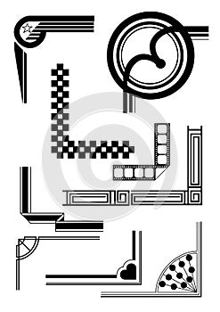 Art Deco Borders and corners vector available