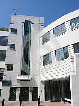 An art deco building in the Bloomsbury area of central London in the UK