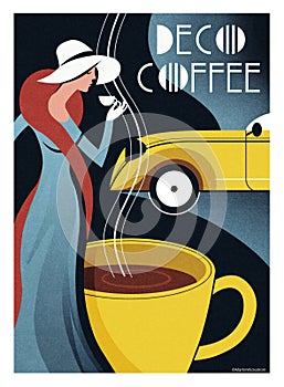 Art Deco Coffee Poster photo