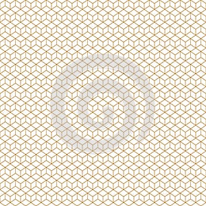 Art Deco Cubes Seamless Geometric Vector Pattern Gold