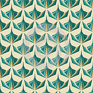 Art Deco decorative floral seamless pattern. Abstract Art Nouveau geometric background design.