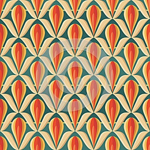 Art Deco decorative seamless pattern. Abstract Art Nouveau geometric background design.
