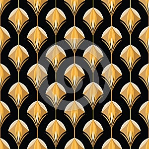 Art Deco decorative seamless pattern. Abstract Art Nouveau geometric background design. Artistic vector illustration.