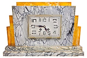 Art deco design marble clock from the early twentieth century photo