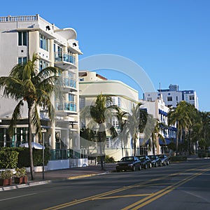 Art deco district of Miami, Florida, USA.