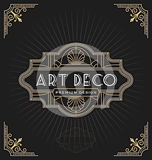 Art deco frame and label design