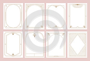 Art Deco frames minimalist collection. Elegant luxury borders and frames, vector templates design