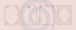 Art Deco frames minimalist collection. Elegant luxury borders and frames, vector templates design