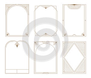 Art Deco frames minimalist collection. Elegant luxury borders and frames, vector templates design