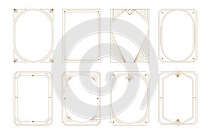 Art Deco frames minimalist collection. Elegant luxury borders and frames, vector templates design