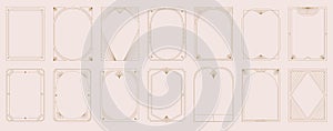 Art Deco frames minimalist collection. Elegant luxury borders and frames, vector templates design