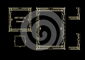 Art Deco frames for wedding invitations, cards and posters