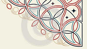 Art Deco Geometric Corner Pattern, vector design Generative AI