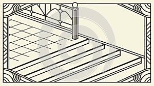 Art Deco Geometric Floor Ceiling Pattern Design, vector design Generative AI