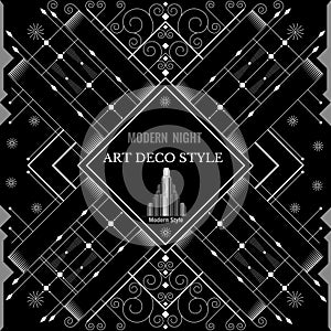 Art deco geometric pattern modern silver background