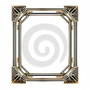 Art Deco Gold Frame Vintage Aesthetic With Sharp Perspective Angles