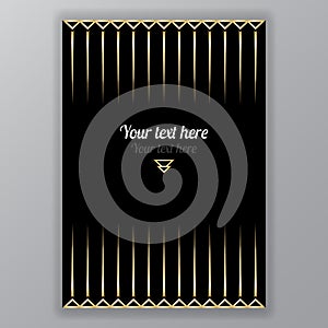 Art deco golden-black page template