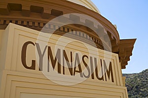 Art deco Gymnasium building marquee sign