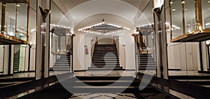 Art deco hallway and staircase.