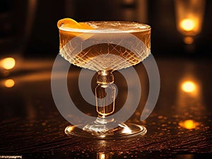 An Art Deco-inspired cocktail with a reflective surface