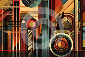 Art deco inspired  graphics for use in various design contexts