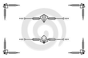 Art deco line border. decorative lines borders and geometric label frame vector design elements