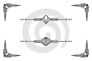 Art deco line border. decorative lines borders and geometric label frame vector design elements