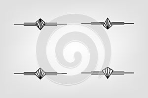 Art deco line border. decorative lines borders and geometric label frame vector design elements