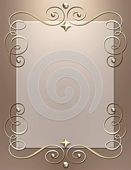 Art Deco metallic swirl frame