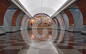 Art deco metro station in Moscow