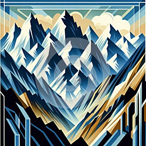 Art Deco mountains