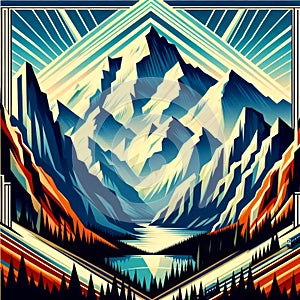 Art Deco mountains