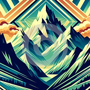 Art Deco mountains