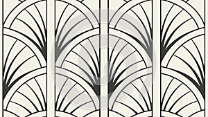 Art Deco Repeating Fan Pattern Background Vector, vector design Generative AI