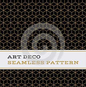 Art Deco seamless pattern black white and gold colours 11