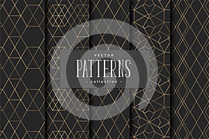 Art deco seamless pattern. Luxury geometric nouveau wallpaper, elegant classic retro ornament. Vector golden abstract